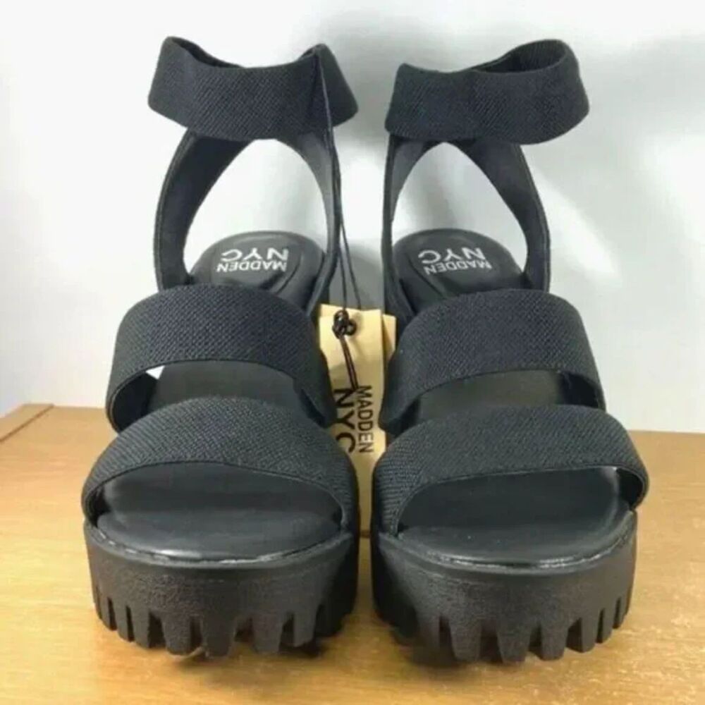 Size: 9 1/2 . Lug Block 4" Heel Sandals .. TRP Outsole . Textile Upper - Picture 6 of 10